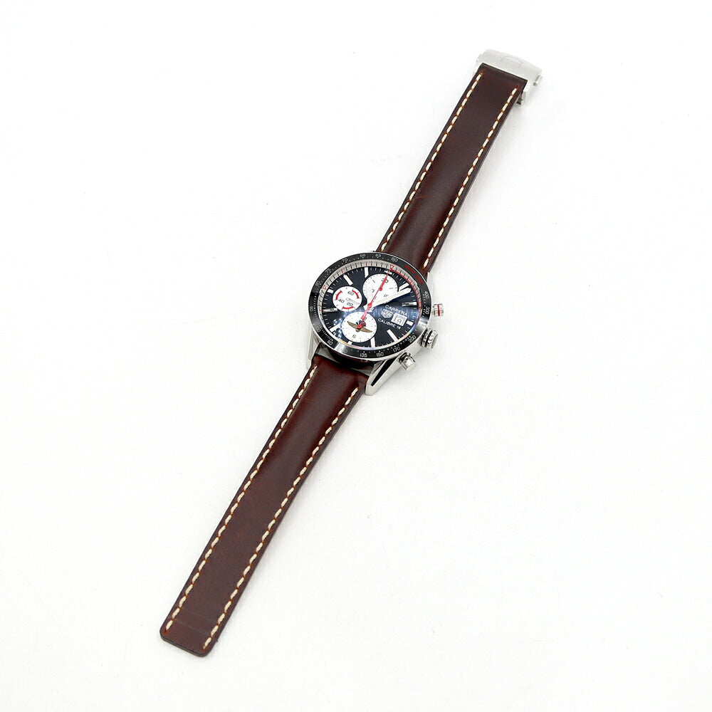 TAG Heuer タグホイヤー カレラ キャリバー16 インディ500 クロノグラフ 世界500本限定 CV201AS スモールセコンド デイト 100m防水 黒 ブラック SS ステンレス 純正尾錠 メンズ 自動巻き【6ヶ月保証】【腕時計】【中古】