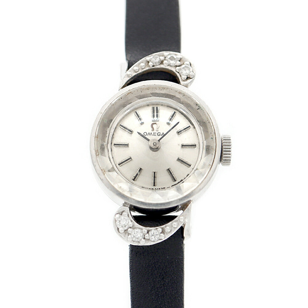 OMEGA オメガ カットガラス 462.2243 Cal.484 17石 950Pt プラチナ SS ステンレス 純正尾錠 レディース 手巻き アンティーク ヴィンテージ【腕時計】【中古】