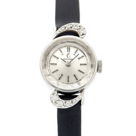 OMEGA Cut Glass 462.2243 Cal.484 17 Jewels 950Pt Platinum SS Stainless Steel Genuine Buckle Ladies Manual Winding Antique Vintage [Watch] [Used]