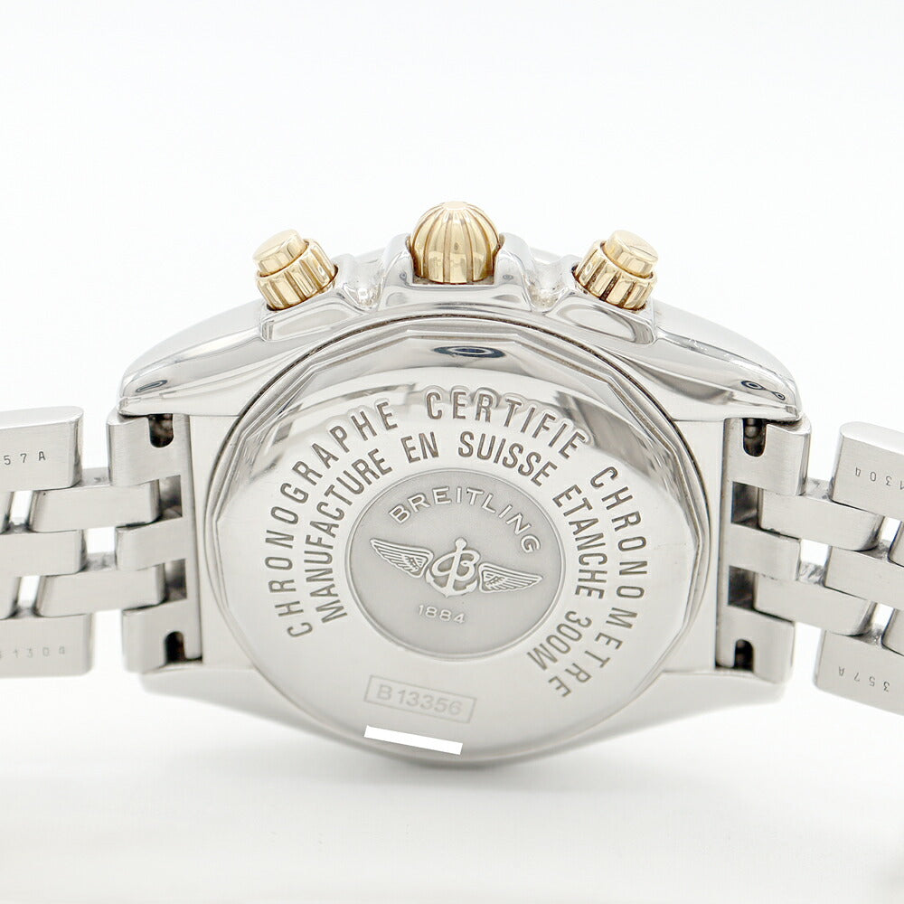 BREITLING ブライトリング クロノマット エボリューション B13356 クロノグラフ デイト 300m防水 黒 ブラック YG イエローゴールド SS ステンレス コンビ メンズ 自動巻き【6ヶ月保証】【腕時計】【中古】