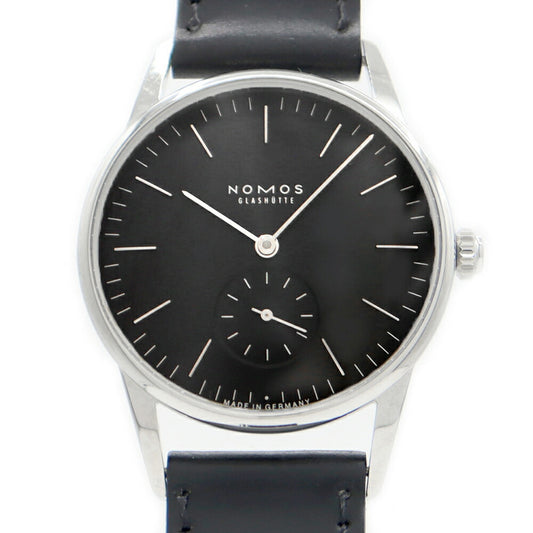 Internally inspected NOMOS Orion OR1A3SB2 Small seconds Back Skelton Black SS Stainless steel Genuine belt Genuine buckle Men's Manual winding [6 months warranty] [Watch] [Used]
