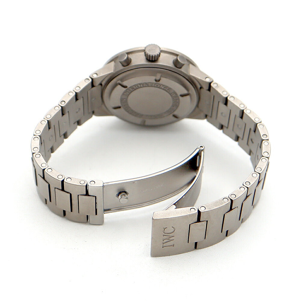 電池交換済 IWC インターナショナルウォッチカンパニー GST クロノグラフ セミメカニカル IW372701 デイト スモールセコンド 黒 ブラック TI チタン メンズ クォーツ 【6ヶ月保証】【腕時計】【中古】