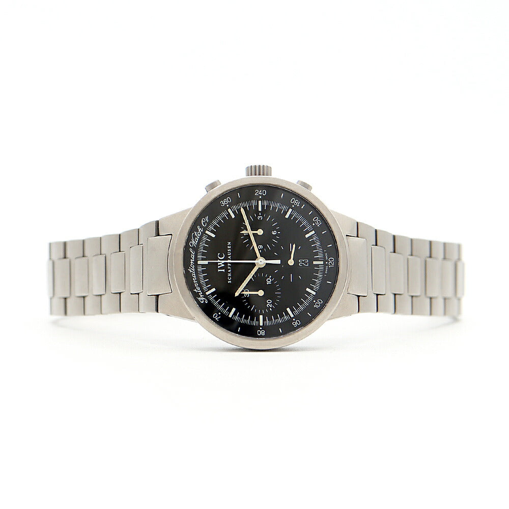 電池交換済 IWC インターナショナルウォッチカンパニー GST クロノグラフ セミメカニカル IW372701 デイト スモールセコンド 黒 ブラック TI チタン メンズ クォーツ 【6ヶ月保証】【腕時計】【中古】