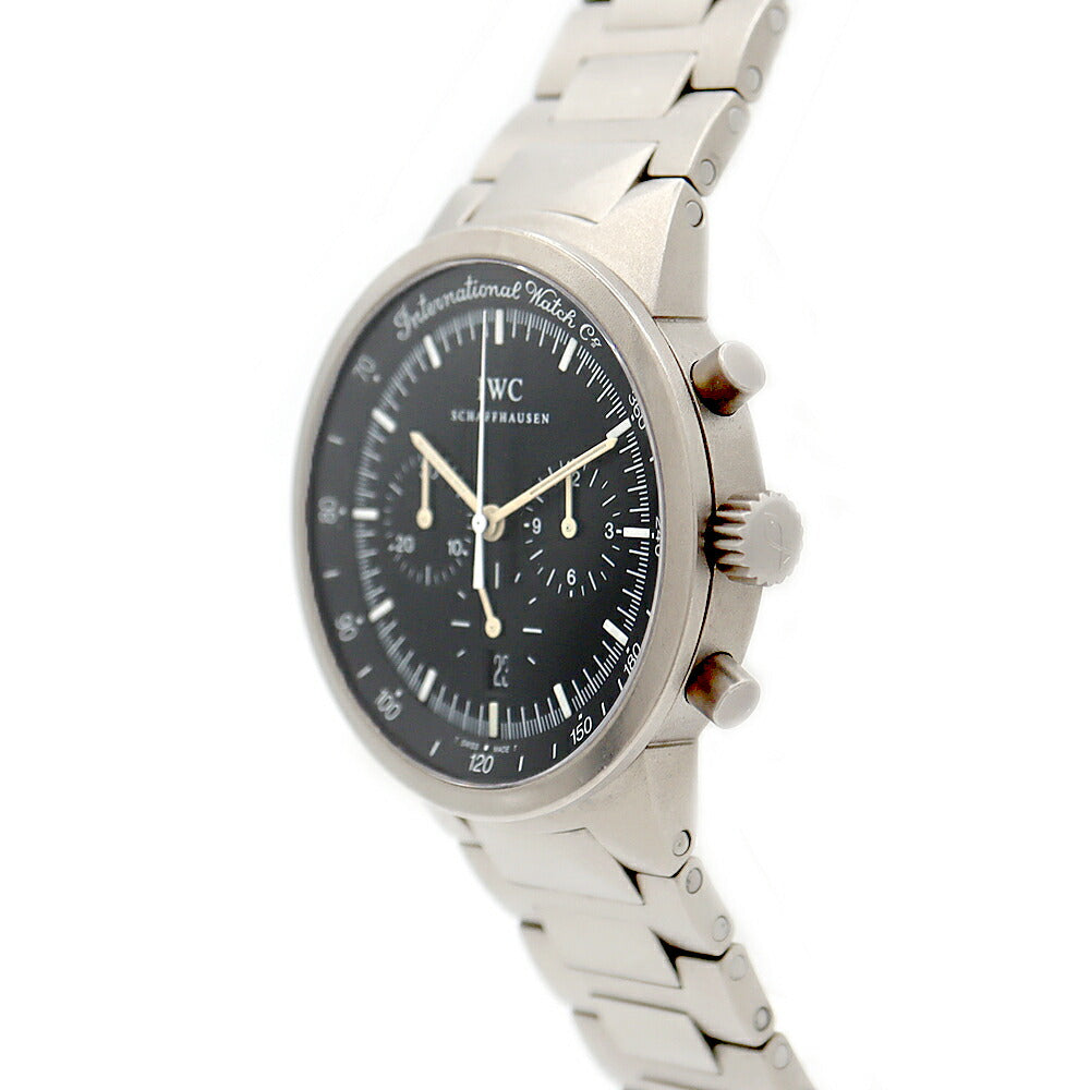 電池交換済 IWC インターナショナルウォッチカンパニー GST クロノグラフ セミメカニカル IW372701 デイト スモールセコンド 黒 ブラック TI チタン メンズ クォーツ 【6ヶ月保証】【腕時計】【中古】