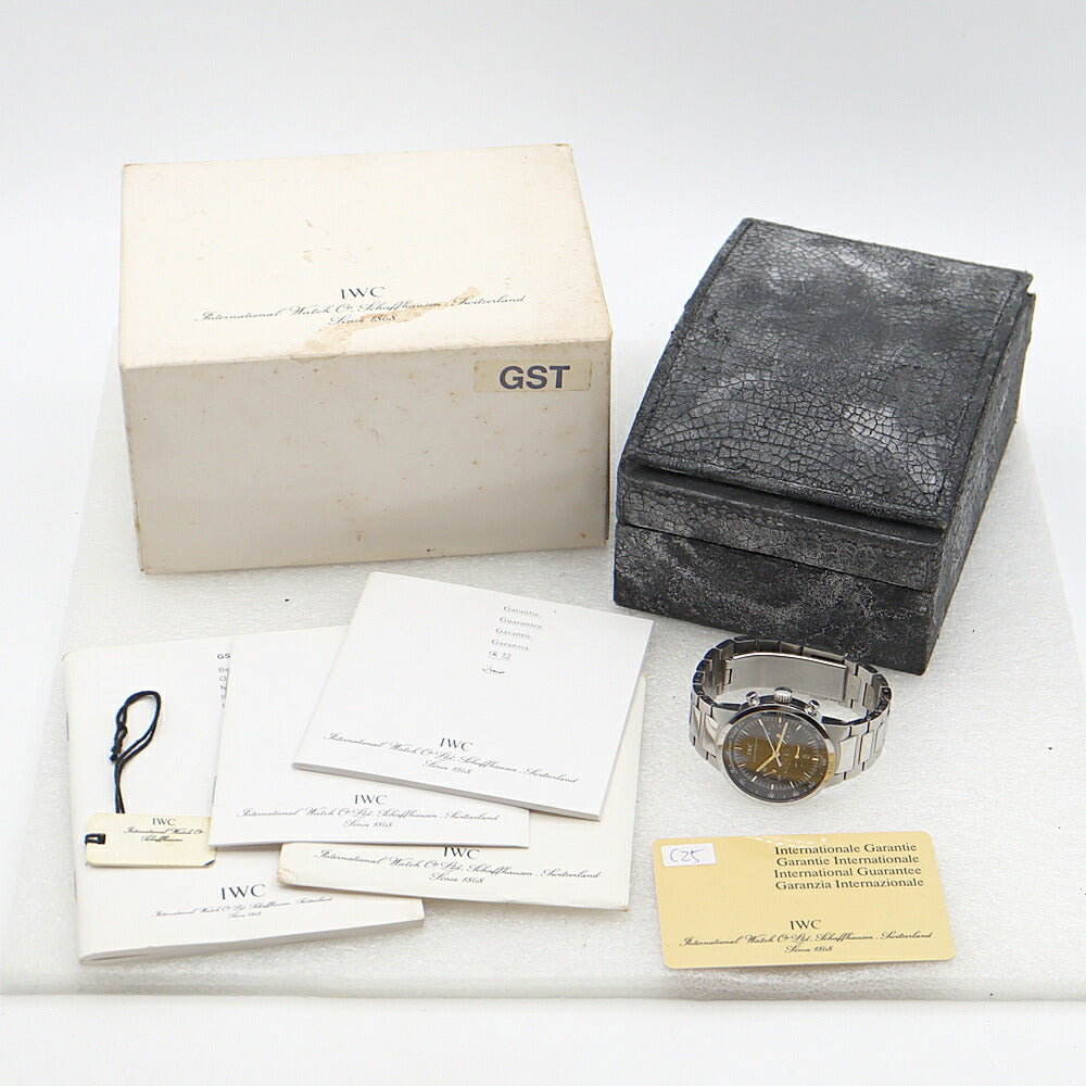 電池交換済 IWC インターナショナルウォッチカンパニー GST クロノグラフ IW372702 デイト 120m防水 スモールセコンド 黒 ブラック SS ステンレス メンズ クォーツ 【6ヶ月保証】【腕時計】【中古】