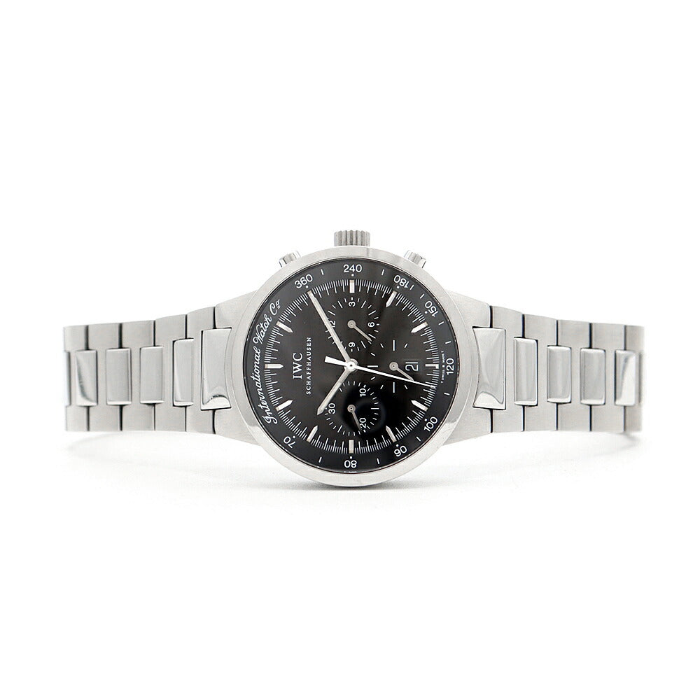 電池交換済 IWC インターナショナルウォッチカンパニー GST クロノグラフ IW372702 デイト 120m防水 スモールセコンド 黒 ブラック SS ステンレス メンズ クォーツ 【6ヶ月保証】【腕時計】【中古】