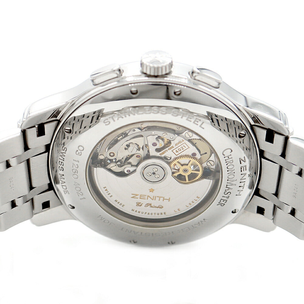 ZENITH ゼニス エルプリメロ クロノマスター XXTオープン クロノグラフ 03.1260.4021 スモールセコンド パワーリザーブ 黒 ブラック SS ステンレス メンズ 自動巻き【6ヶ月保証】【腕時計】【中古】
