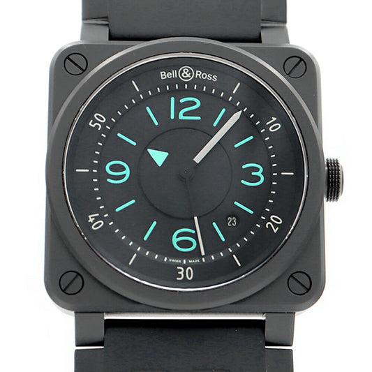 Internally inspected BELL & ROSS Bicompass Limited to 999 pieces worldwide BR03-92 Date 100m waterproof Black CE Ceramic Genuine belt Genuine buckle Men's automatic winding [6 months warranty] [Watch] [Used]