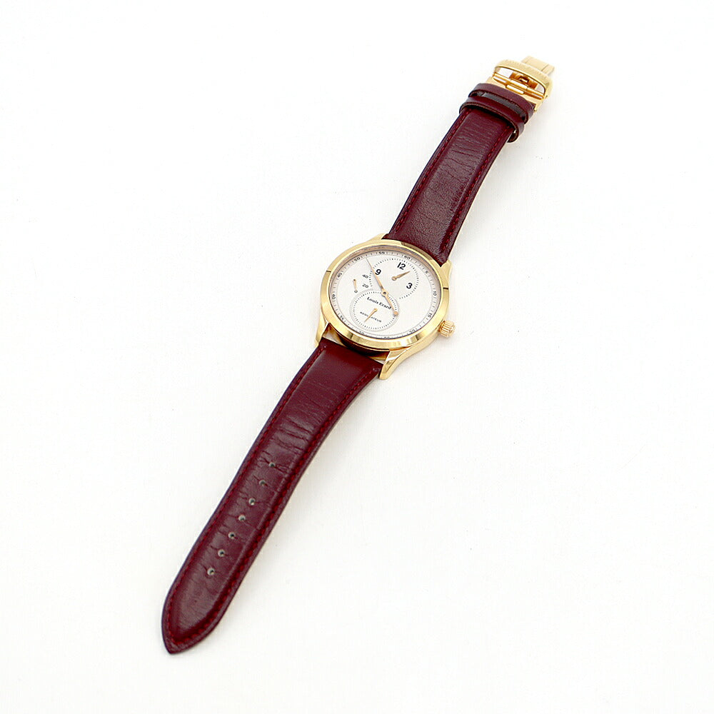 Internally inspected Louis Erard Excellence Regulator Back Skelton Silver Gold SS Stainless Steel Genuine Buckle Men's Manual Winding [6 Month Warranty] [Watch] [Used]