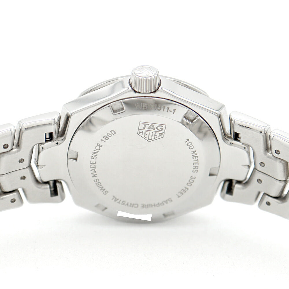 電池交換済 TAG Heuer タグホイヤー リンク WBC1311-1 デイト 100m防水 青 ブルーシェル SS ステンレス レディース クォーツ【6ヶ月保証】【腕時計】【中古】