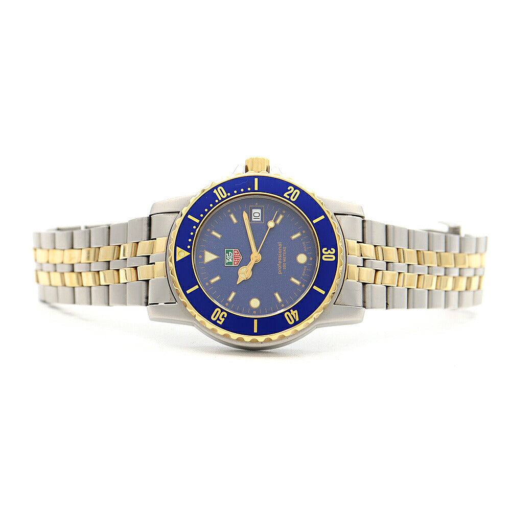 電池交換済 TAG Heuer タグホイヤー プロフェッショナル 200 WD1223-G-20 200m防水 デイト 青 ブルー SS ステンレス YGP イエローゴールド コンビ メンズ クォーツ【6ヶ月保証】【腕時計】【中古】