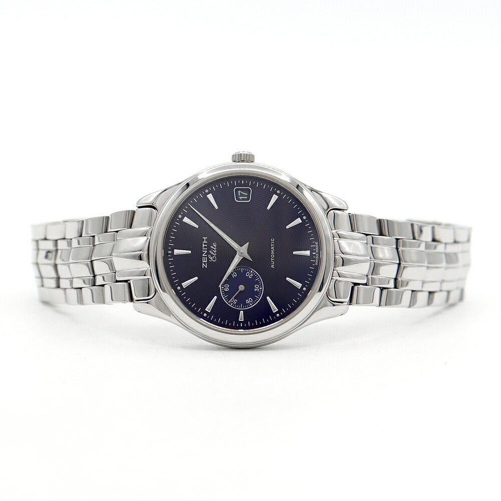 ZENITH ゼニス クラス エリート 90/02 0040 680 デイト スモールセコンド 青 ブルー SS ステンレス メンズ 自動巻き【6ヶ月保証】【腕時計】【中古】