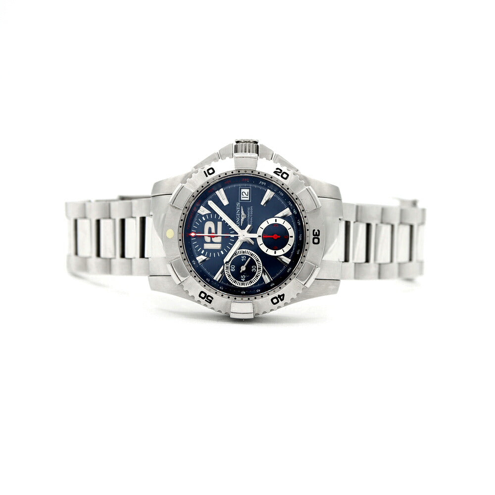 LONGINES ロンジン ハイドロコンクエスト クロノグラフ L3.651.4 デイト 300m防水 青 ブルー SS ステンレス メンズ 自動巻き 【6ヶ月保証】【腕時計】【中古】
