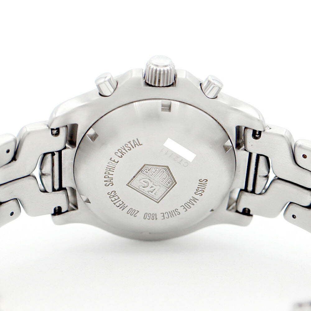 TAG Heuer タグホイヤー リンク クロノグラフ CT2111 デイト 200m防水 スモールセコンド 黒 ブラック SS ステンレス メンズ 自動巻き【6ヶ月保証】【腕時計】【中古】