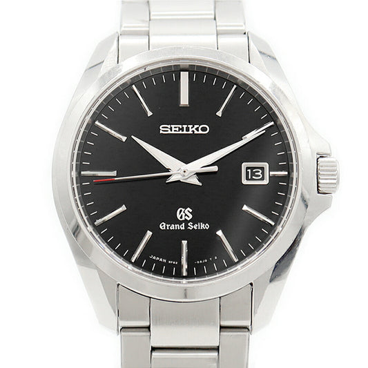 電池交換済 SEIKO セイコー グランドセイコー GS マスターショップ限定 9F62-0AG0 SBGX083 デイト 100ｍ防水 黒 ブラック SS ステンレス メンズ クォーツ【6ヶ月保証】【腕時計】【中古】
