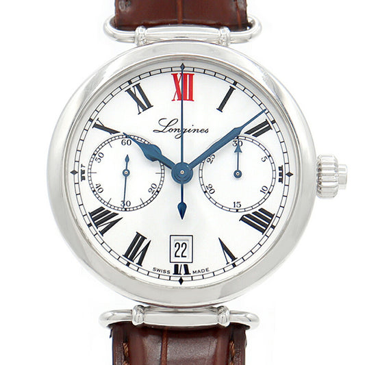 Internally inspected LONGINES Heritage Collection One Push Chronograph 180th Anniversary L2.776.4.21.3 Date Back Scaling 300m Water Resistant White White SS Stainless Steel Men's Automatic Winding [6 Month Warranty] [Watch] [Used]
