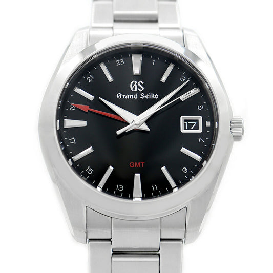 電池交換済 SEIKO セイコー グランドセイコー GS ヘリテージコレクション GMT 9F86-0AF0 SBGN013 デイト 黒 ブラック SS ステンレス メンズ クォーツ【6ヶ月保証】【腕時計】【中古】