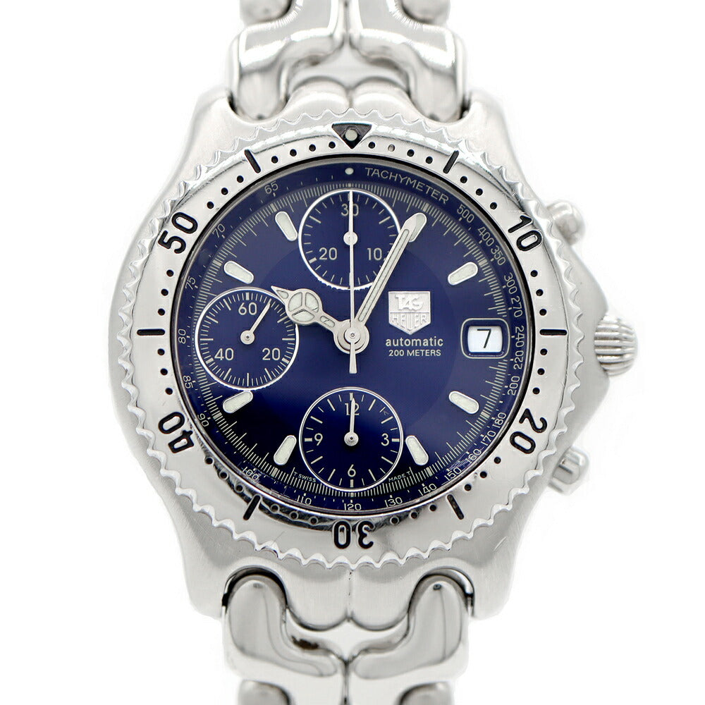 TAG Heuer タグホイヤー S/el セルシリーズ クロノグラフ CG2111-R0 クロノグラフ デイト 200m防水 ネイビー SS ステンレス メンズ 自動巻き【6ヶ月保証】【腕時計】【中古】