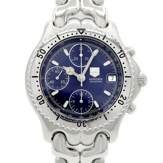 TAG Heuer S/el Cell Series Chronograph CG2111-R0 Chronograph Date 200m Water Resistant Navy SS Stainless Steel Men's Automatic Winding [6 Month Warranty] [Watch] [Used]
