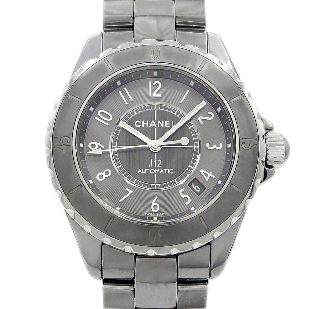 内部点検済 CHANEL シャネル J12 クロマティック 38mm H2979 デイト グレー チタンセラミック SS ステンレス メンズ 自動巻き 【6ヶ月保証】【腕時計】【中古】