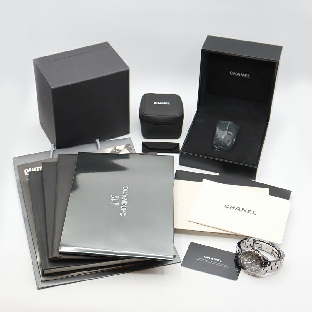 内部点検済 CHANEL シャネル J12 クロマティック 38mm H2979 デイト グレー チタンセラミック SS ステンレス メンズ 自動巻き 【6ヶ月保証】【腕時計】【中古】