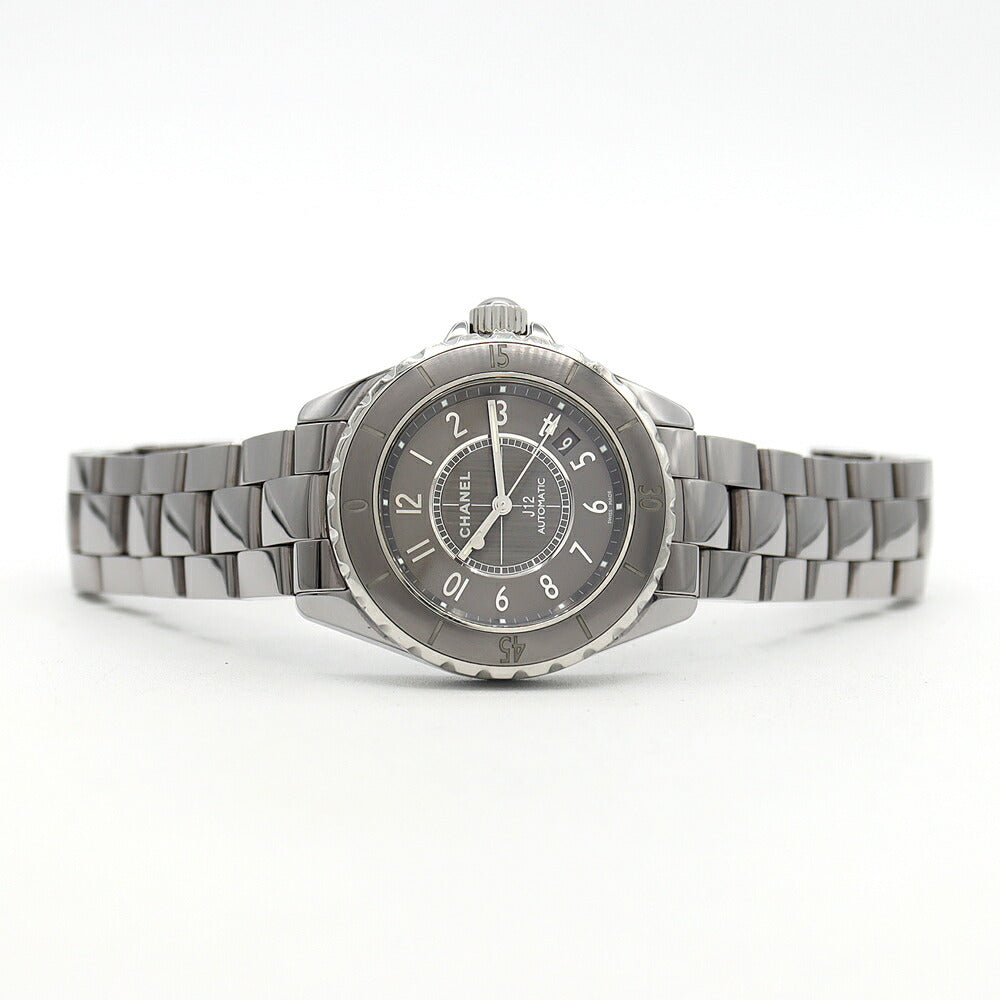内部点検済 CHANEL シャネル J12 クロマティック 38mm H2979 デイト グレー チタンセラミック SS ステンレス メンズ 自動巻き 【6ヶ月保証】【腕時計】【中古】