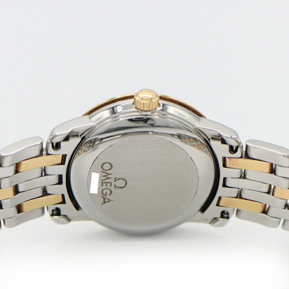 OMEGA Omega DeVille Diamond Bezel 4395.95 Diamond 15P Diamond Date White White Shell SS Stainless Steel K18YG Yellow Gold Combi Ladies Automatic Winding DeVille [6 Month Warranty] [Watch] [Used]