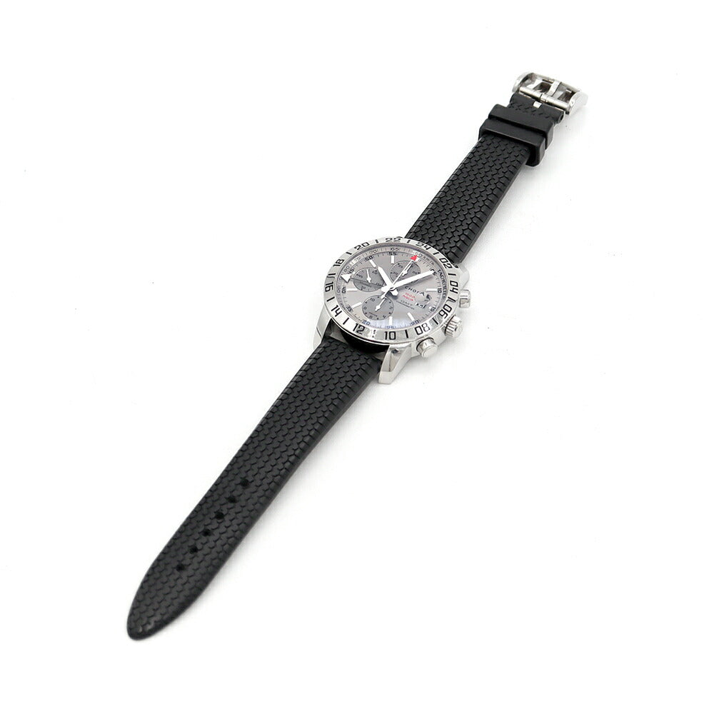 内部点検済 Chopard ショパール ミッレミリア GMT クロノグラフ 16/8992 3022 50m防水 デイト グレー SS ステンレス 純正ラバーベルト 純正尾錠 メンズ 自動巻き【6ヶ月保証】【腕時計】【中古】