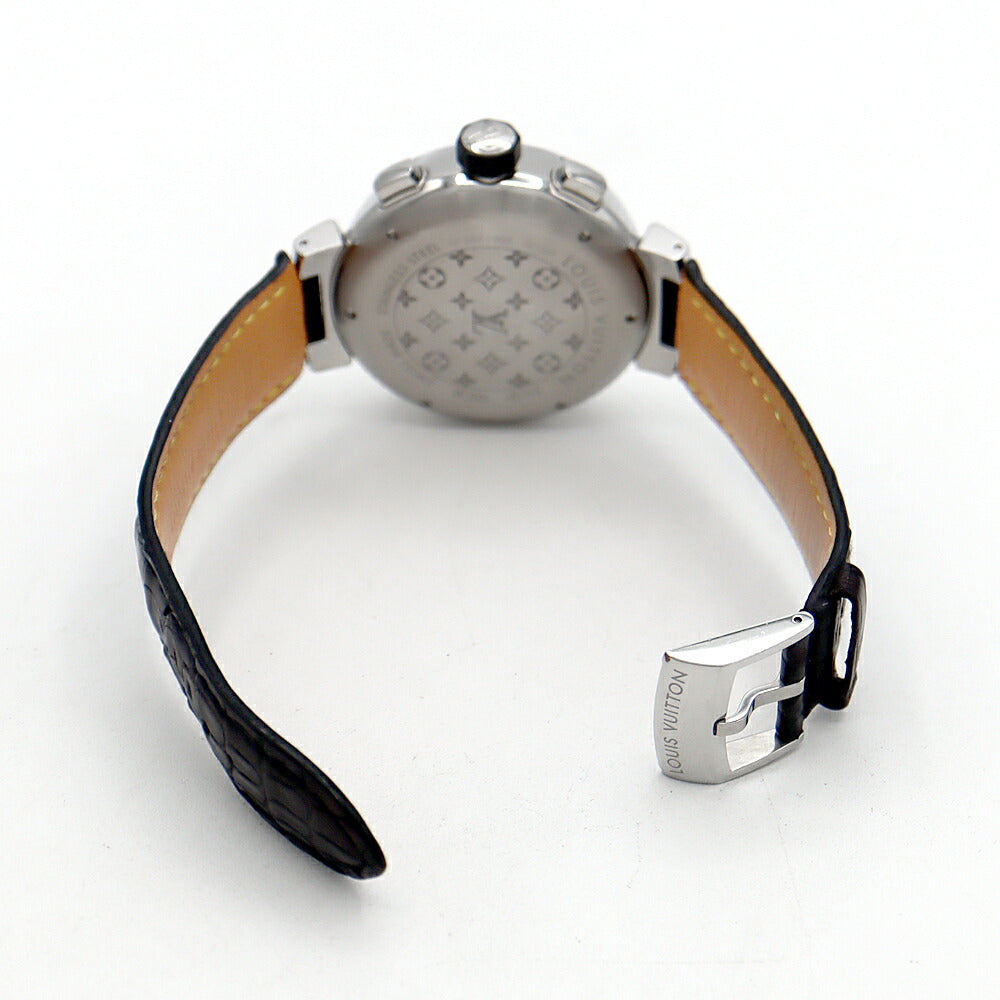 LOUIS VUITTON ルイヴィトン タンブール フライバッククロノグラフ ヴォレ2 世界888本限定 Q102B デイト 100m防水 黒 ブラック SS ステンレス 純正ベルト 純正尾錠 メンズ 自動巻き【6ヶ月保証】【腕時計】【中古】