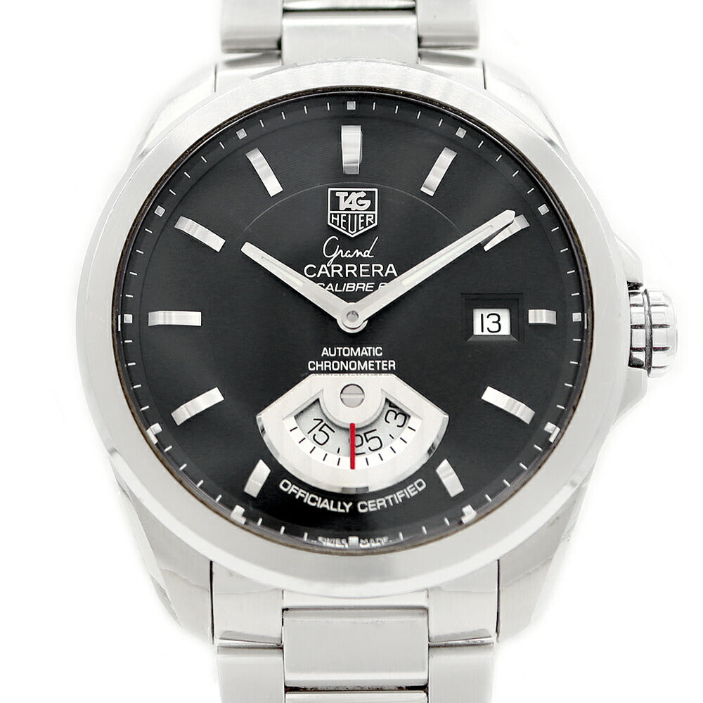 内部点検済 TAG Heuer タグホイヤー グランドカレラ キャリバー6 WAV511A BA0900 デイト 裏スケ 黒 ブラック SS ステンレス メンズ 自動巻き【6ヶ月保証】【腕時計】【中古】