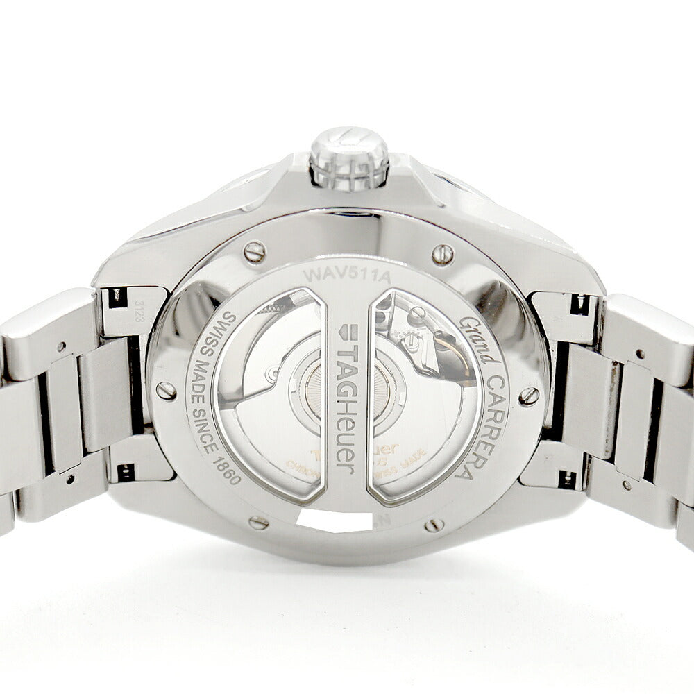 内部点検済 TAG Heuer タグホイヤー グランドカレラ キャリバー6 WAV511A BA0900 デイト 裏スケ 黒 ブラック SS ステンレス メンズ 自動巻き【6ヶ月保証】【腕時計】【中古】