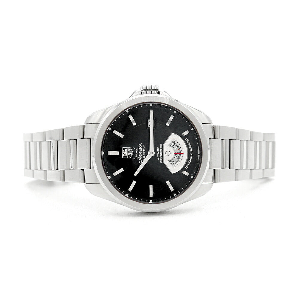 内部点検済 TAG Heuer タグホイヤー グランドカレラ キャリバー6 WAV511A BA0900 デイト 裏スケ 黒 ブラック SS ステンレス メンズ 自動巻き【6ヶ月保証】【腕時計】【中古】