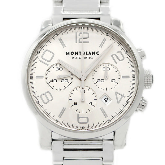 MONTBLANC Time Walker Chronograph 7069 Date 30m Water Resistant Back Slot Small Second Silver SS Stainless Steel Men's Automatic Winding [6 Month Warranty] [Watch] [Used]