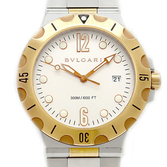 BVLGARI ブルガリ ディアゴノ スクーバ DP41SPGSD デイト 300m防水 シルバー K18PG ピンクゴールド SS ステンレス コンビ メンズ 自動巻き【6ヶ月保証】【腕時計】【中古】