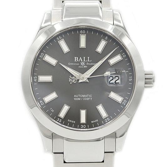 Internally inspected BALL Watch Engineer II Marvelite NM2026C 100m Water Resistant Date Gray SS Stainless Steel Men's Automatic Winding Engineer 2 [6 Month Warranty] [Watch] [Used]