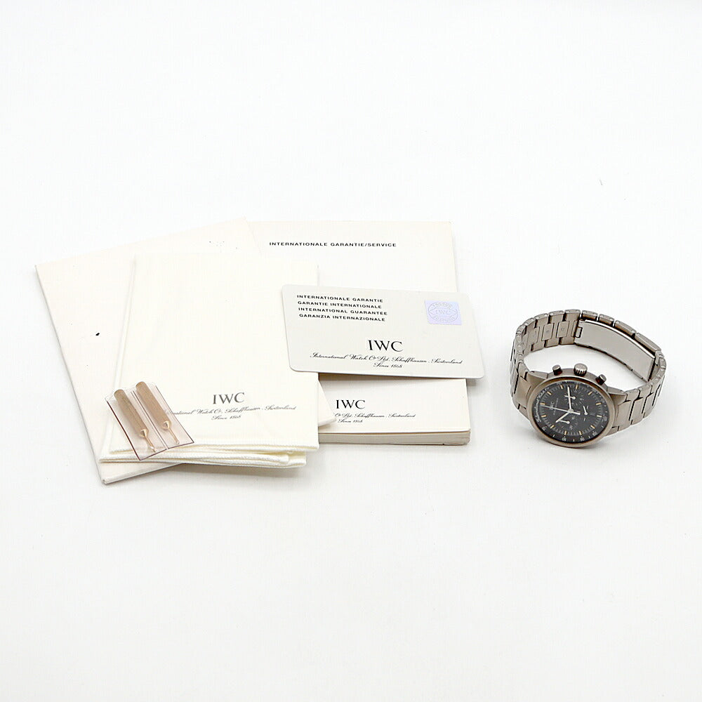 電池交換済 IWC インターナショナルウォッチカンパニー GST クロノグラフ IW372701 デイト スモールセコンド 黒 ブラック TI チタン メンズ クォーツ 【6ヶ月保証】【腕時計】【中古】