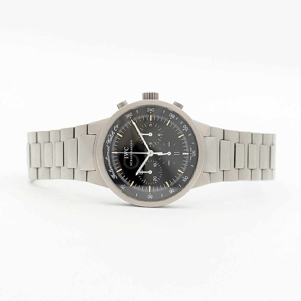 電池交換済 IWC インターナショナルウォッチカンパニー GST クロノグラフ IW372701 デイト スモールセコンド 黒 ブラック TI チタン メンズ クォーツ 【6ヶ月保証】【腕時計】【中古】
