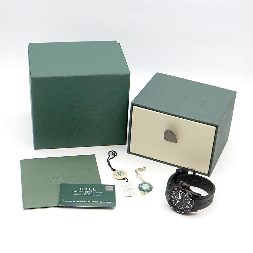 内部点検済 BALL ボール ウォッチ エンジニア ハイドロカーボン DM2176A クロノメーター 300m防水 黒 ブラック Ti チタン 純正ベルト 純正尾錠 メンズ 自動巻き【6ヶ月保証】【腕時計】【中古】