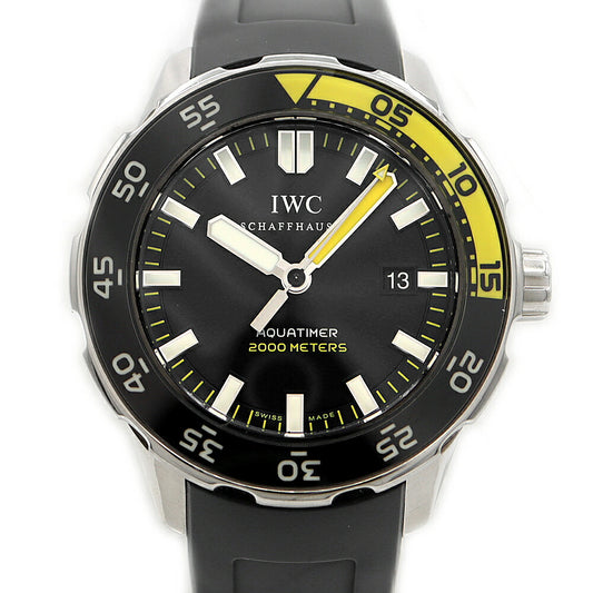 IWC インターナショナルウォッチカンパニー アクアタイマー 2000 IW356802 デイト 2000m防水 黒 ブラック SS ステンレス 純正ベルト 純正尾錠 メンズ 自動巻き【6ヶ月保証】【腕時計】【中古】