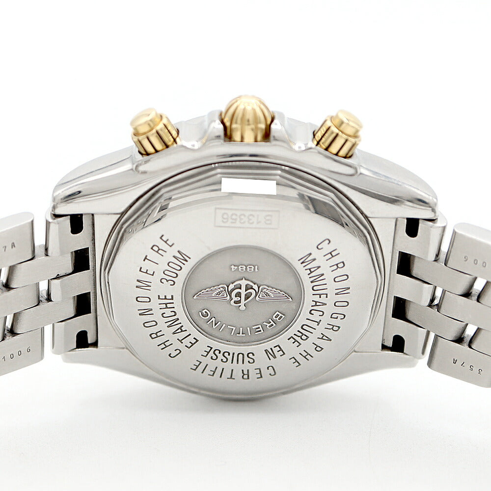 内部点検済 BREITLING ブライトリング クロノマット エボリューション ビコロ クロノグラフ B13356 デイト 300m防水 黒 ブラック YG イエローゴールド SS ステンレス コンビ メンズ 自動巻き【6ヶ月保証】【腕時計】【中古】