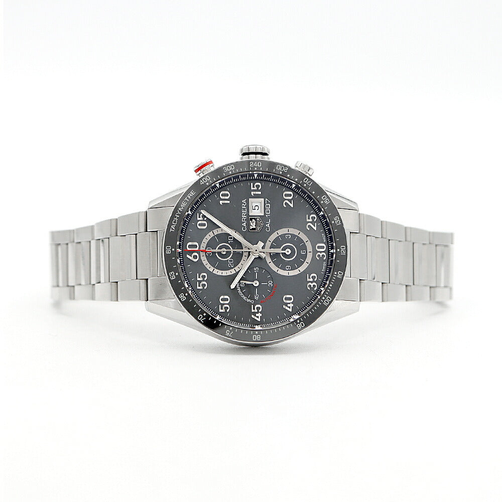 TAG Heuer タグホイヤー カレラ キャリバー1887 クロノグラフ CAR2A11 BA0799 デイト 100m防水 裏スケ グレー SS ステンレス CE セラミック メンズ 自動巻き【6ヶ月保証】【腕時計】【中古】