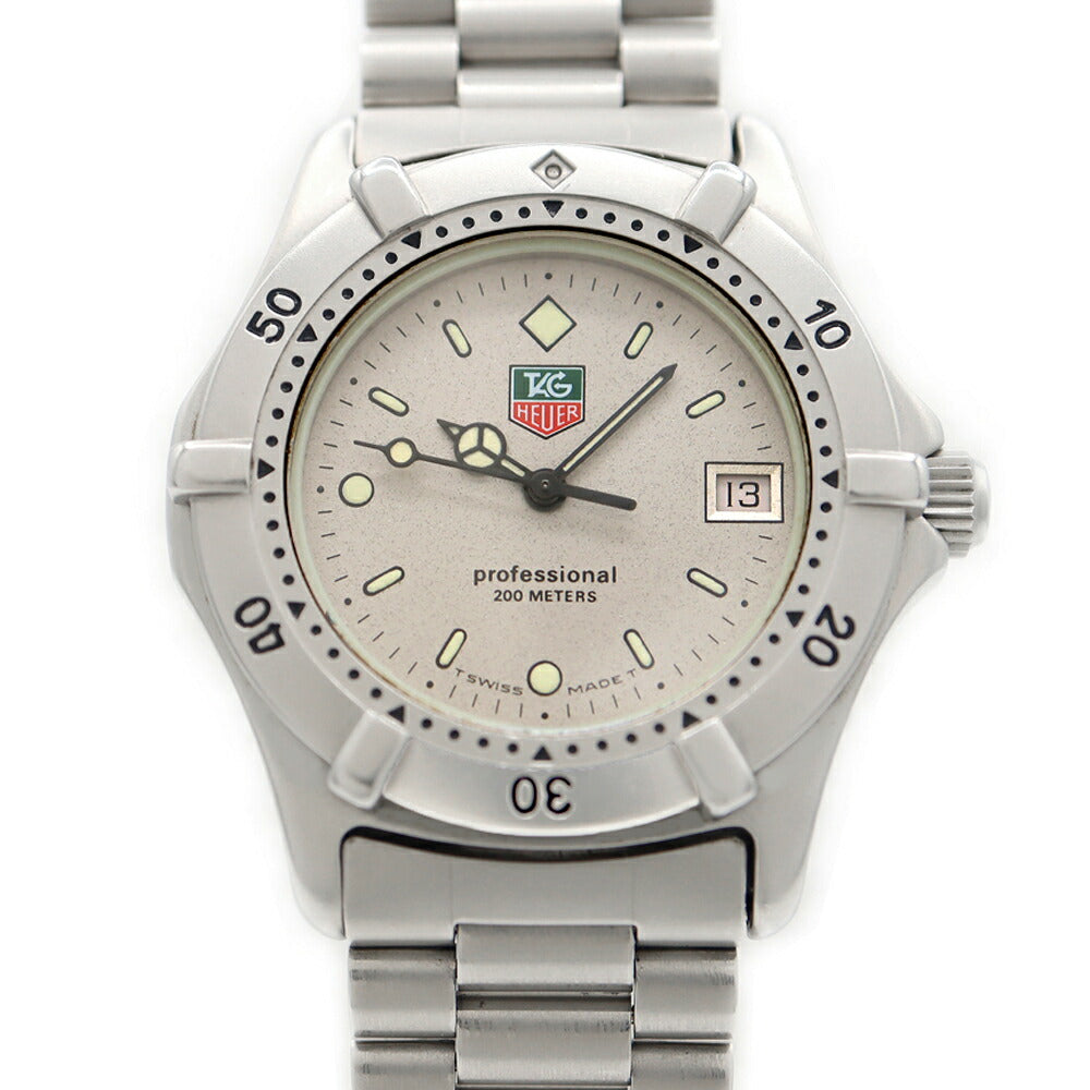 電池交換済 TAG Heuer タグホイヤー 2000シリーズ プロフェッショナル 962.213R 200m防水 デイト グレー SS ステンレス メンズ【6ヶ月保証】【腕時計】【中古】