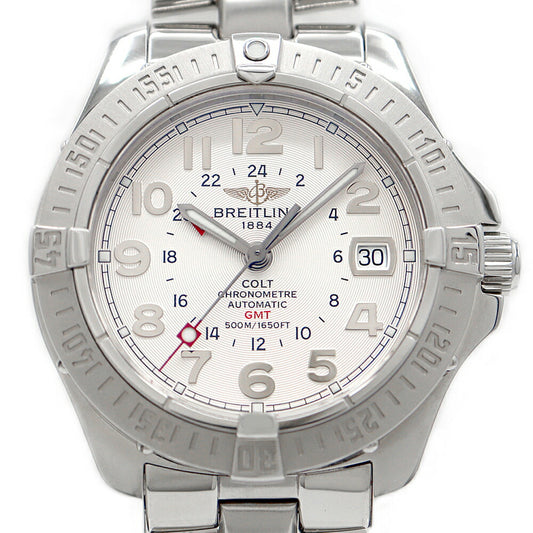 BREITLING ブライトリング コルト GMT A32350 デイト 500m防水 シルバー SS ステンレス メンズ 自動巻き【6ヶ月保証】【腕時計】【中古】