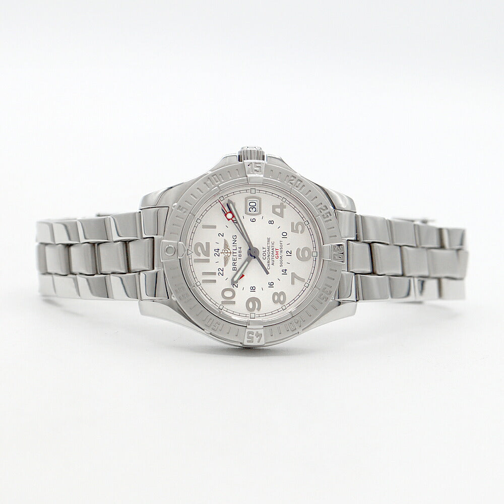 BREITLING ブライトリング コルト GMT A32350 デイト 500m防水 シルバー SS ステンレス メンズ 自動巻き【6ヶ月保証】【腕時計】【中古】