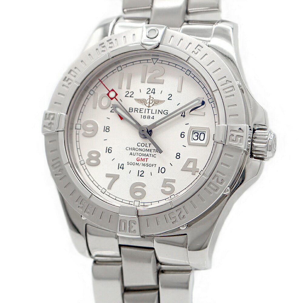 BREITLING ブライトリング コルト GMT A32350 デイト 500m防水 シルバー SS ステンレス メンズ 自動巻き【6ヶ月保証】【腕時計】【中古】