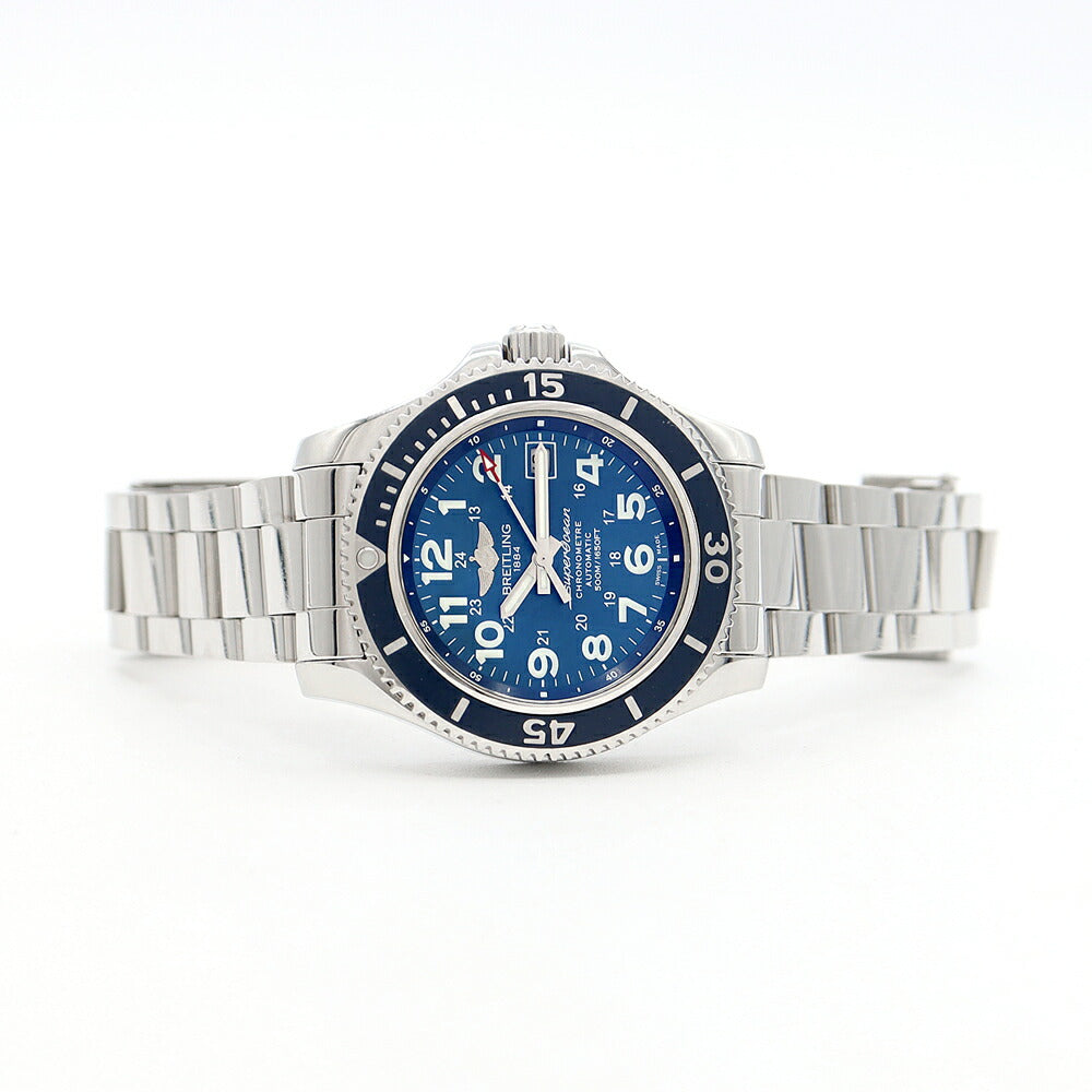 BREITLING ブライトリング スーパーオーシャンII 42 A17365 500m防水 クロノメーター デイト 青 ブルー SS ステンレス メンズ 自動巻き【6ヶ月保証】【腕時計】【中古】