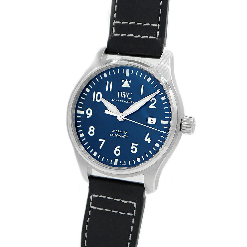 IWC インターナショナルウォッチカンパニー パイロットウォッチ マークXX IW328203 100m防水 デイト 青 ブルー SS ステンレス 純正ベルト 純正尾錠 メンズ 自動巻き マーク20【6ヶ月保証】【腕時計】【中古】