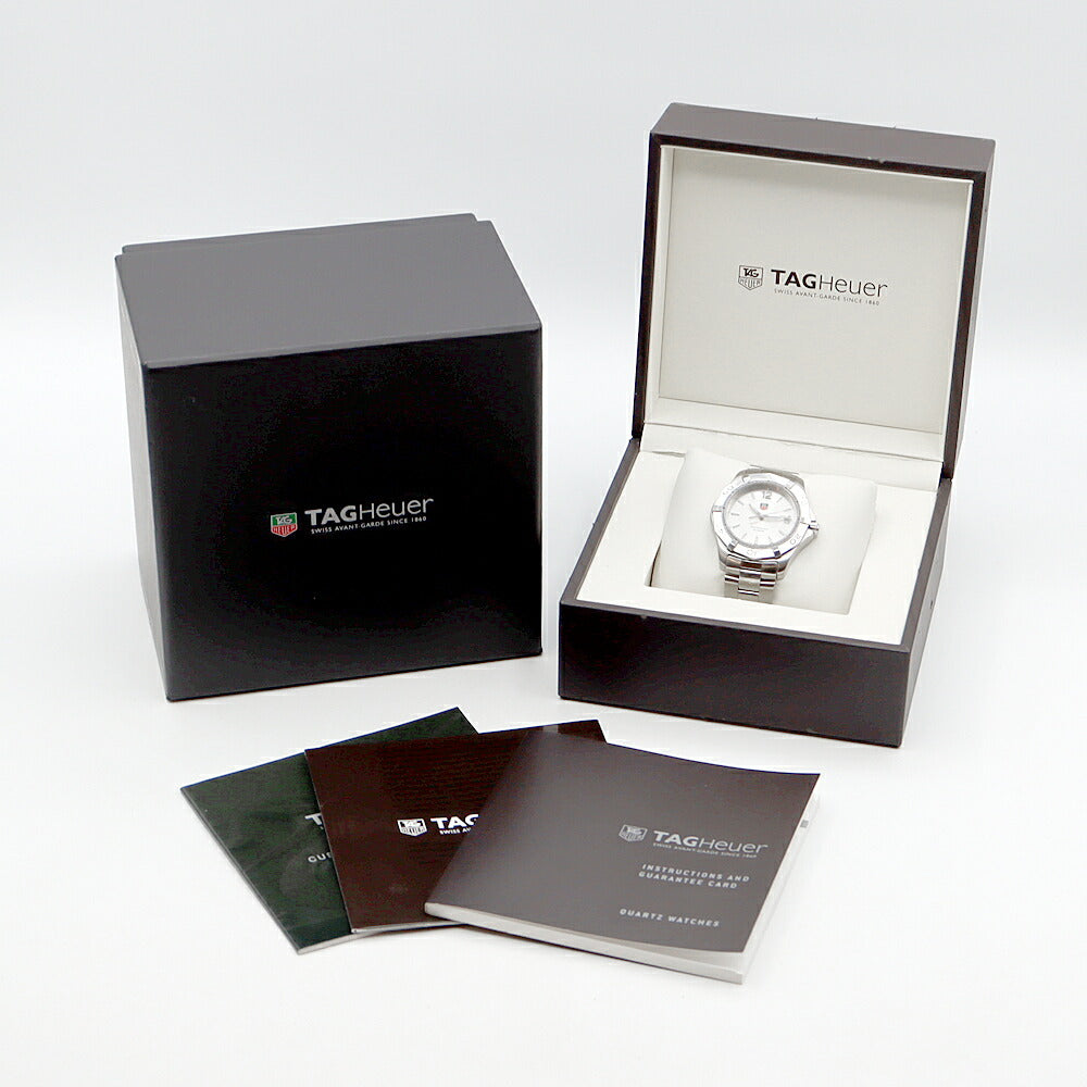 電池交換済 TAG Heuer タグホイヤー アクアレーサー WAF1112 デイト 300m防水 シルバー SS ステンレス メンズ クォーツ【6ヶ月保証】【腕時計】【中古】