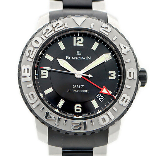 BLANCPAIN ブランパン トリロジー コンセプト2000 GMT 2250-6530-66 デイト 300m防水 黒 ブラック SS ステンレス ラバー メンズ 自動巻き【6ヶ月保証】【腕時計】【中古】