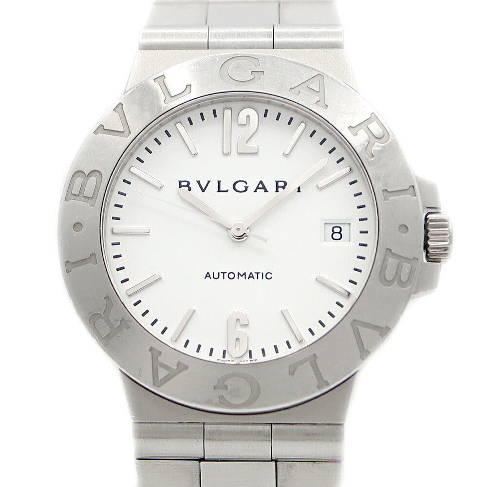 BVLGARI ブルガリ ディアゴノ スポーツ LCV38S デイト 白 ホワイト SS ステンレス メンズ 自動巻き【6ヶ月保証】【腕時計】【中古】